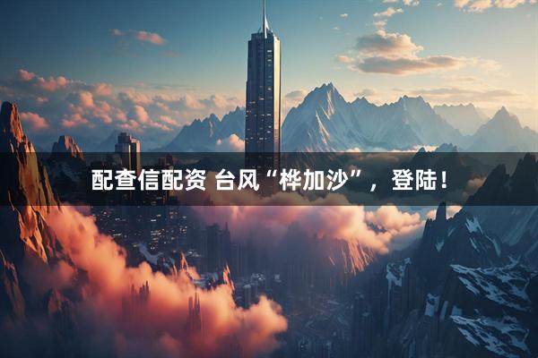 配查信配资 台风“桦加沙”，登陆！